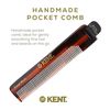 Kent Handmade Fine Toothed Comb with Leather Tab and Case