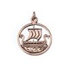 Viking Jewellery Pendant SVOLD 1.7 cm Small Dragon Ship Bronze, Bronze
