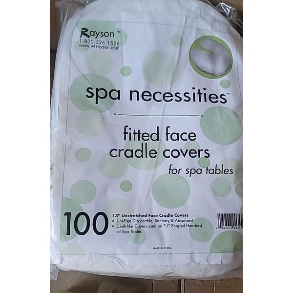 Disposable Fitted Spa Tables Face Cradle Covers 100 pk 13"