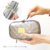 At First AF8339 Double Zipper Pouch, Clarte, Shiny Gray