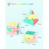 ROXENDA Speed Cube Set, 2X2 3X3 Pyramid Speed Cube Stickerless Fast Cube with Instruction (Macaron cube set)