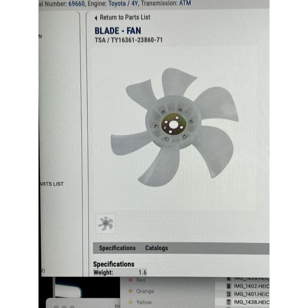 Toyota Fan Blade- Ty16361-23860-71