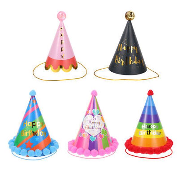 5 Pcs Birthday Hat Rainbow Cap National Pet Toddler Party Hats for Kids