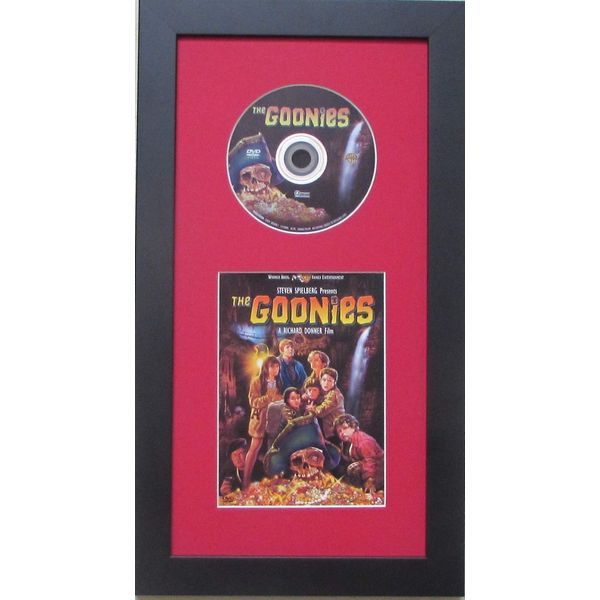 DVD Disc and Thin Insert or Folded Booklet Display Black Frame Set (Red Matting)