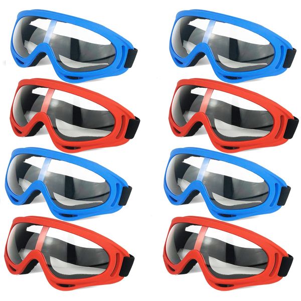 Surper 8 pack Protective Goggles/Safety Glasses/Motorcycle Eyewear with Bandanas - Compatible with Nerf Game Battle for Kids