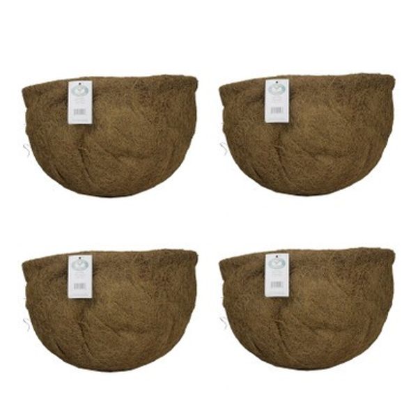 14" x 9" Molded Coco Liner for Bellus & Flat Bottom Hanging Baskets 4 Pack