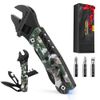 FLISSA 13-in-1 Multi Tool Wrench Multitool Adjustable Wrench EDC Knife w/Sheath
