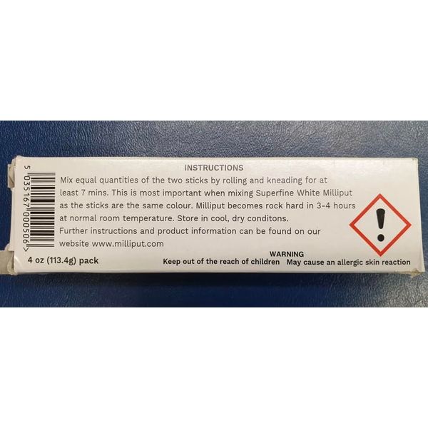 Milliput Superfine White 113.4g Pack/Packs (10)