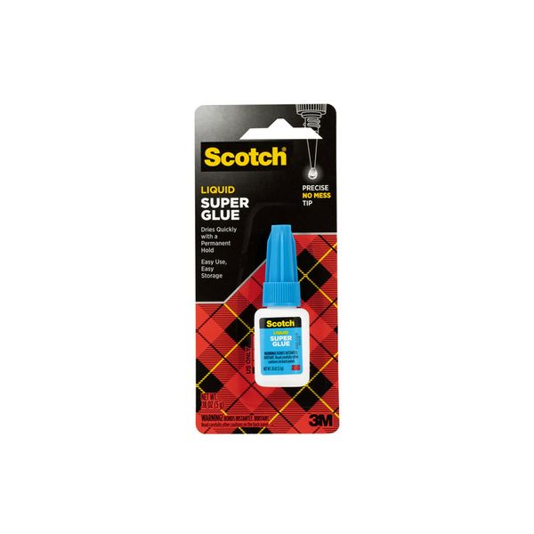 Scotch Super Glue Liquid .18 oz Bottle 1-Pack Fast Drying Liquid Formula (AD110)