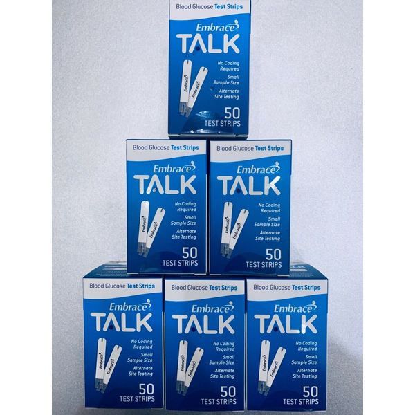 Embrace TALK Blood Glucose Test Strips 300 Qty Exp 12/22/24 NO CODING Ship Free