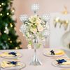 LANLONG Silver Candle Holders for Table Centerpiece 7 Arms Tall Crystal Cande...