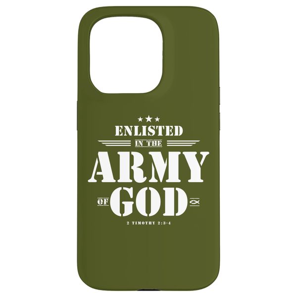 Christian gift for soldier bible verse scriptures God's Army Case for iPhone 15 Pro