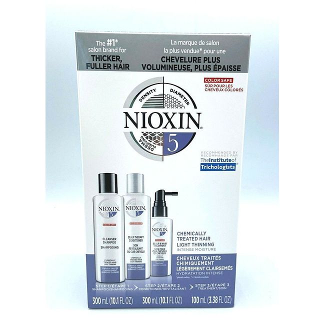 NIOXIN System 5 Thinning Hair Treatment Cleanser Scalp Therapy Kit - 3 x 10.1 oz