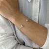 Silverly Women's 925 Sterling Silver Torque Double Ball Open Bangle Bracelet