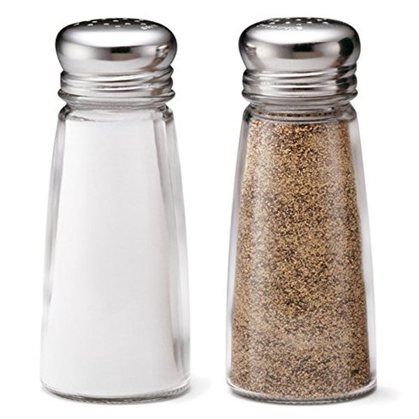 Round Salt and Pepper Shakers - Set of 2 - Tablecraft 132S&P Glass Salt Shakers