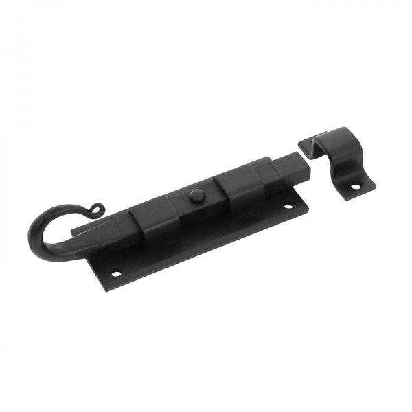 Black Shepherds Crook Straight Bolt Lock Cabinet Hinge Bolt Renovators Supply