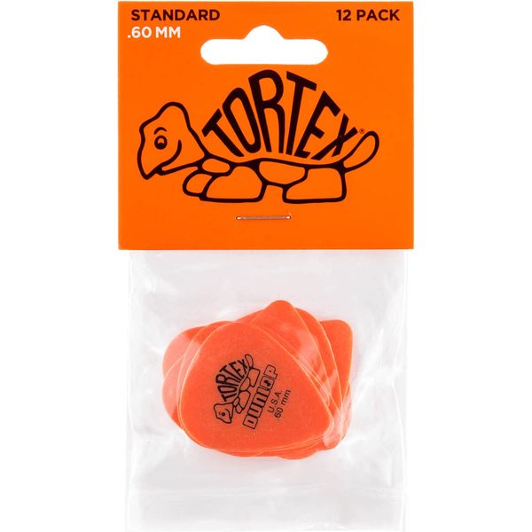 JIM DUNLOP Standard .60mm Orange Guitar Pick, 12 Pack