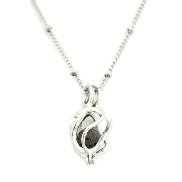 Encircle Silver Essential Oil Aromatherapy Diffuser Necklace- 18"