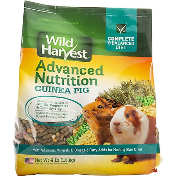 Wild Harvest Advanced Nutrition Diet Guinea Pig Food 4 lbs, Vitamin C, Freshness