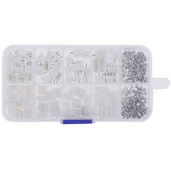 Samcos XH Kit, XH Connector, Connector Terminal, Wire Connector Terminal, 2/3/4/5PIN 0.1 inch (2.54 mm) Pitch Terminal, Contact Pin Kit, Plastic Case Included (Set of 230)