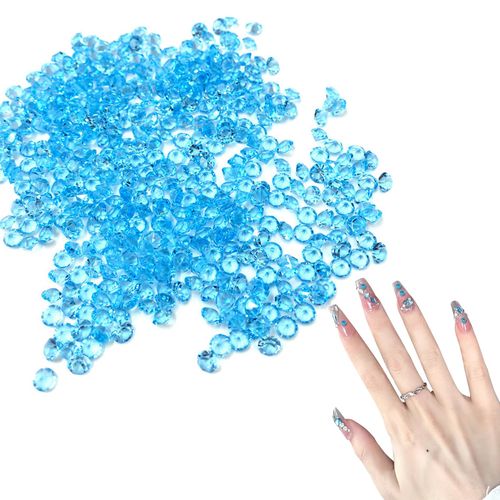ZHEJIA Nail Parts, Rhinestone (Approx. 1,200 Tablets), Acrylic Stone, Crystal, 3D Dimensional, DIY Nail Face, Resin, Mobile Phone Case, Hair Clip, For Decorating and Clothing, High Lighting, 0.1