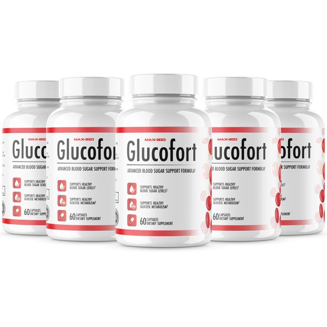 (Official 5 PACK) Glucofort Blood Sugar Support Capsules - Advanced Formula