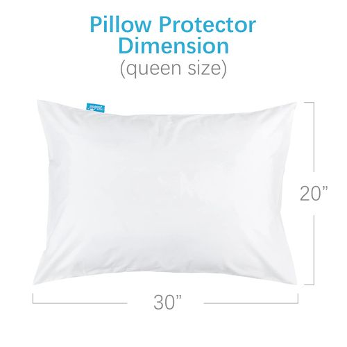 Pillow Protector Waterproof Queen Size Pillow Cases 4 Pack Skin-Friendly & Noiseless Pillow Encasement Zippered White Pillow Covers Machine Wash