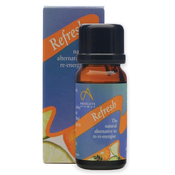 Absolute Aromas Refresh Essential Oil Blend 10ml - Pure Natural, Undiluted - for Aromatherapy and Diffusers