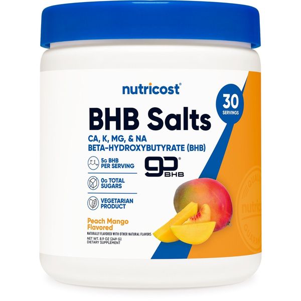 Nutricost BHB Salts Drink Mix (30 Servings, Peach Mango Flavored)
