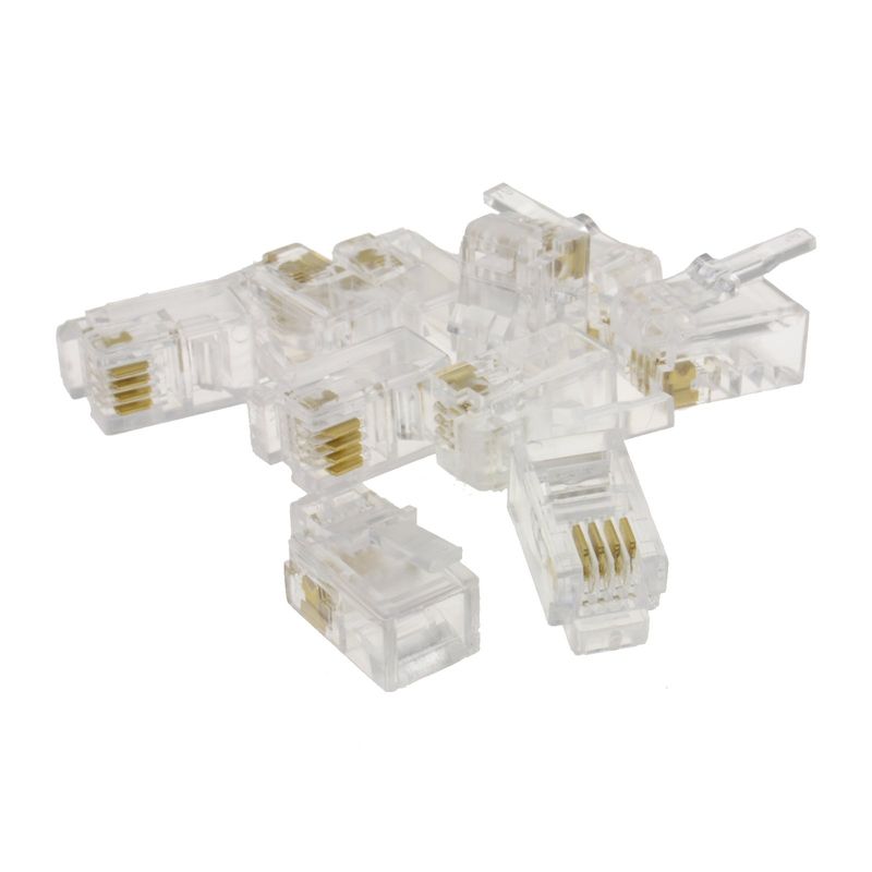 kenable RJ10 4P4C Modular Crimps Ends Plugs Connector for Handset ...
