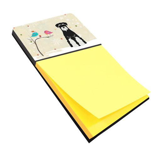 Caroline's Treasures Christmas Presents Between Friends Standard Schnauzer Salt and Pepper Sticky Note Holder, Multicolor (BB2505SN)