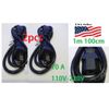  2pcs US Plug AC Power Cord Cable 1m 100cm 3FT 15A