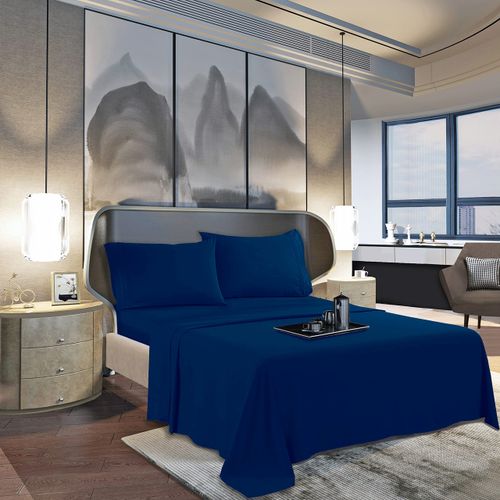 Mocassi Pillow Cases King Size Set of 2 - Pillow Covers - Pillow Protector - Hotel Luxury 1800 Thread Count Bedding Sheets & Cooling Pillowcases (Set of 2 King Size 20" x 40", Navy Blue)