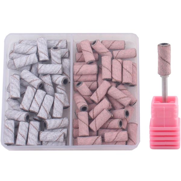 MZCMSL Small Sanding Bands 240 Grit for Nail Drill, 80pcs Nail Sanding Bands with 3mm Mandrel Bit for Acrylic Nails Cuticle Nail Prep(240#)