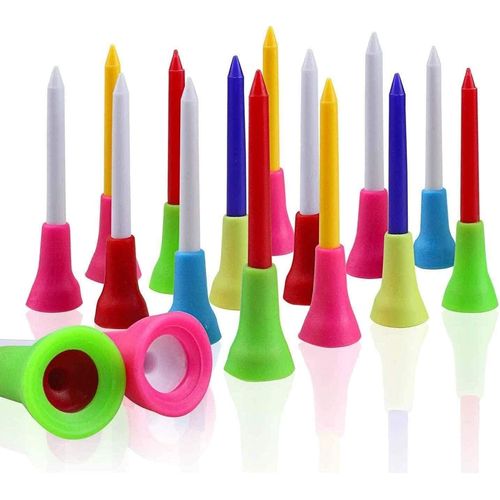 Kofull Tees de Golf Golf Tees Rubber 50pcs Mixed Plastic Golf Tees Rubber Golf Tee 70mm (2 3/4