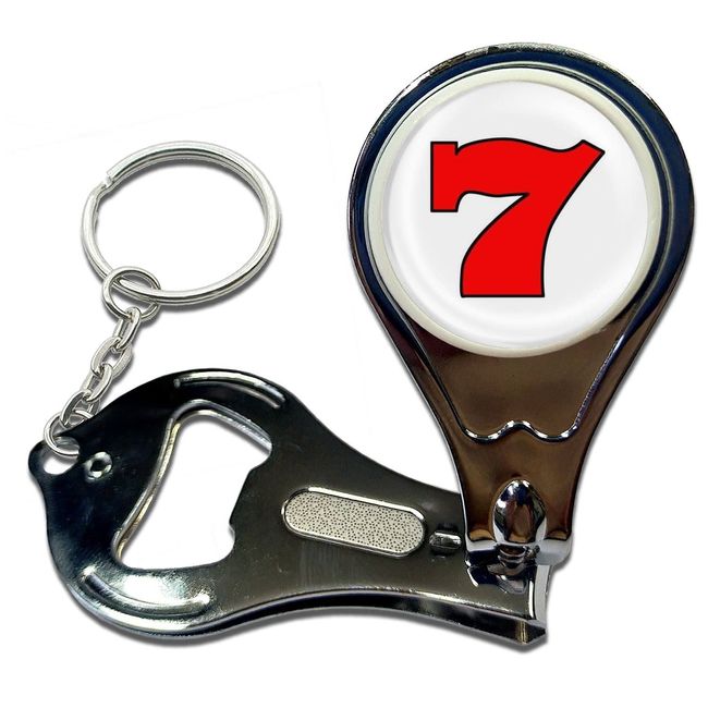 BadgeBeast.co.uk Fruit Machine Lucky Seven - Key Ring Bottle Opener and Nail Clipper