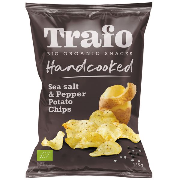 Trafo Handcooked Chips Seasalt & Black Pepper 125g