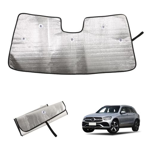 Windshield Sun Shade Compatible with Mercedes-Benz GLC 2022-2025 Foldable Front Windshield Sunshade Protector, Block UV Rays Keep Your Car Cooler