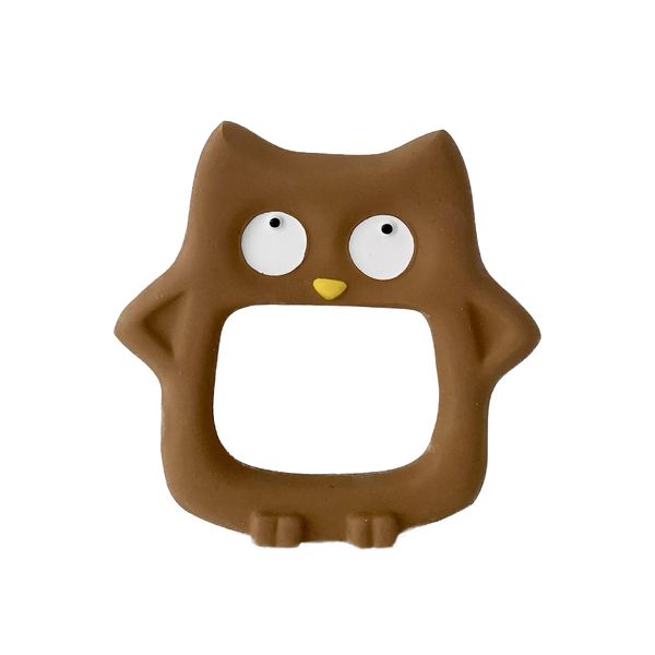 Cloud and Cuckoo My Friend Hoot Teether | Natural Rubber Teething Toy for Babies and Toddlers