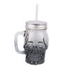 Black 5028743049358SKULL Drinking Mason Jar (14cm Height x 10cm Width)
