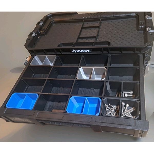 Husky Connect 2-Drawer Organizer Compatible Small Nesting Cup Bin