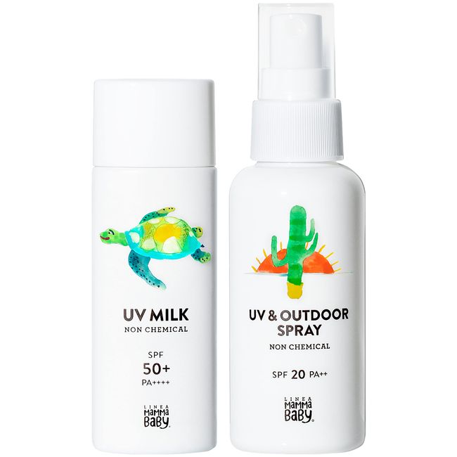 Mama Baby Non-Chemical UV Milk SPF 50+ / PA++++ x UV & Outdoor Spray SPF20 / PA++ (Organic)