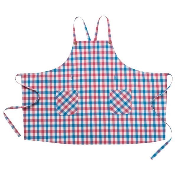 Cervin 100% Cotton Yarn-Dyed Apron, Blue, M-LL