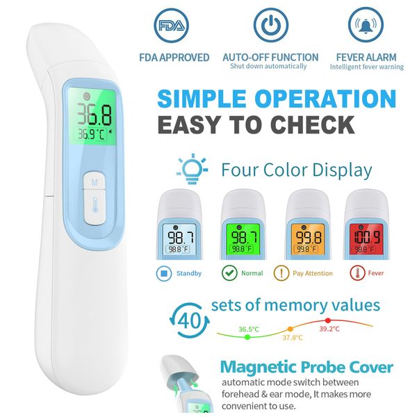 Medical NON CONTACT Digital IR Infrared THERMOMETER LCD Body Forehead Objects