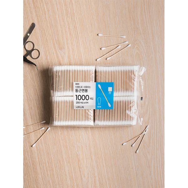 Wooden Stick Round Cotton Swabs 1000pcs