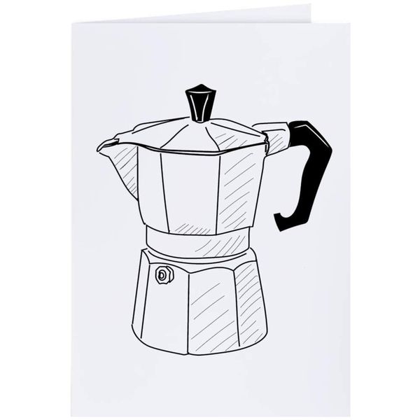 Large (A4) 'Coffee Machine' Blank Greeting Card (GC00069942)