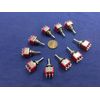 10 Pieces Momentary Mini Toggle Switch (ON)-OFF-(ON) 6 pin 12vdc dpdt 1/4 A5 