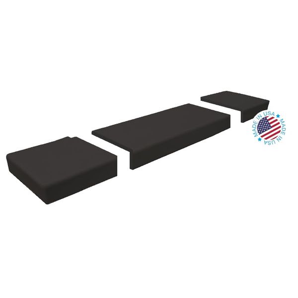 KidKusion Soft Seat Hearth Pad | Made in USA| Black | 72" x 14" | Fireplace and Hearth Protection