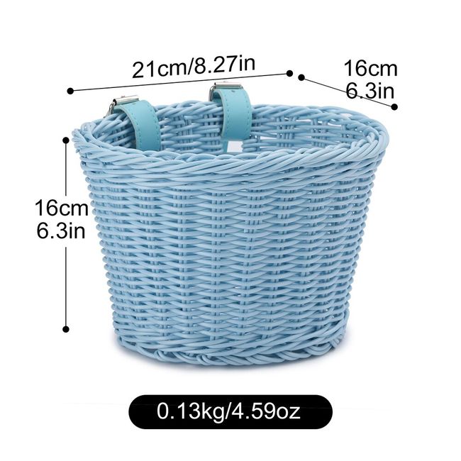 Rattan Bicycle Front Basket Handwoven Kid Adult Bike Handlebar Carrier Bag