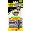 BIC Flex 4 Refillable Razors for Men, Long-Lasting 4 Blade Razors 9 Pieces